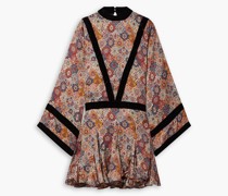 Rhea inikleid aus Satin it florale Print und Satbesatz