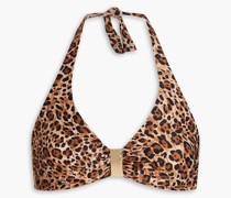 Provence Bikini-Oberteil mit Bügel und Leopardenprint