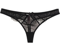 Deanna tief sitzender String aus Stretch-Mesh mit Spitzeneinsätzen