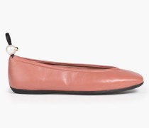 5mm Delfi Ballerinas aus Leder mit Leder mit Kunstperlen