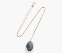 Kette aus 14 KT. Gold-Vermeil mit grünen Saphiren
