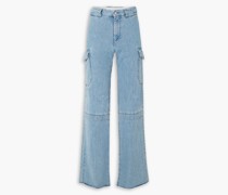 Crash hoch sitzende Jeans mit geradem Bein