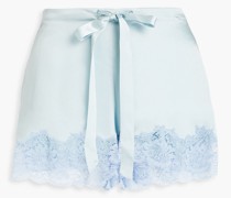 Pyjama-Shorts aus Seiden-Charmeuse mit Spitzenbesatz