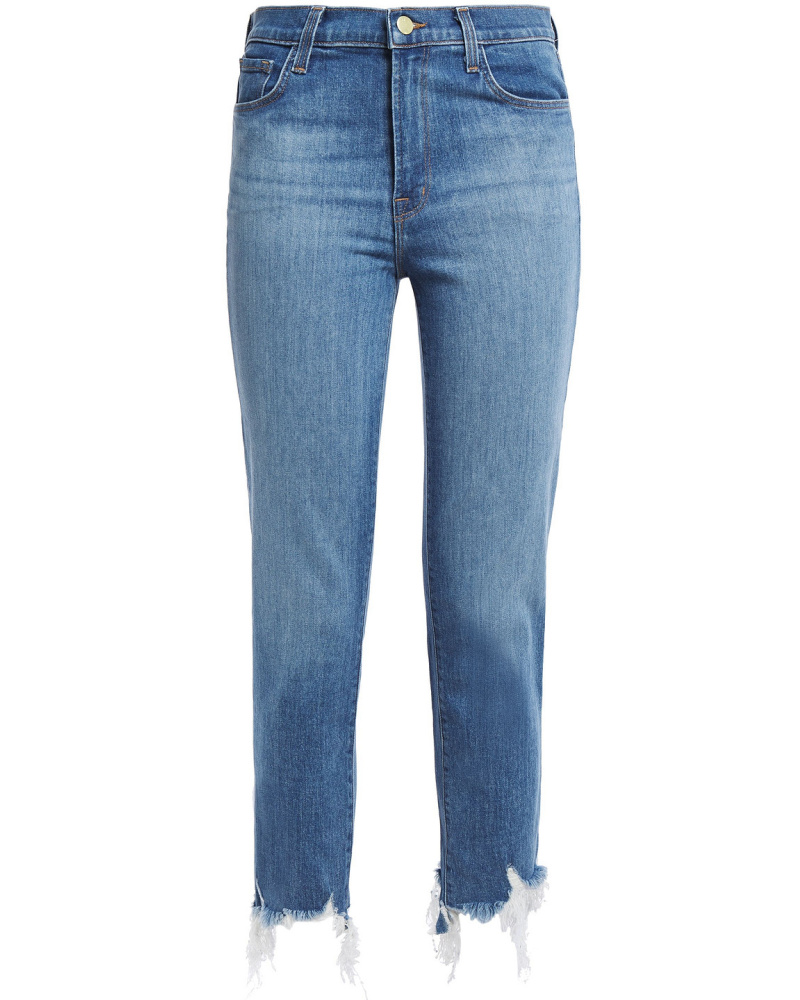 J Brand Damen Ruby cropped distressed high-rise slim-leg jeans 23