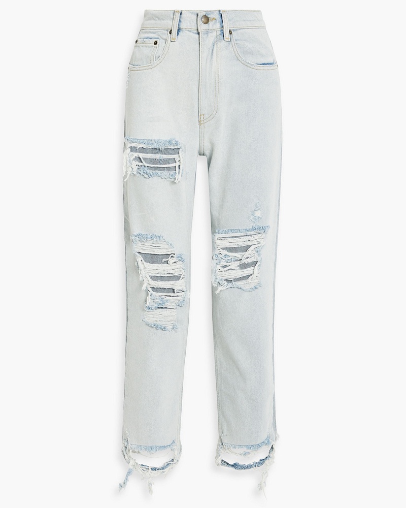 Retrofête Damen Laguna hoch sitzende Jeans mit geradem Bein inDistressed-Optik 26 Retrofête Damen Laguna hoch sitzende Jeans mit geradem Bein inDistressed-Optik 26