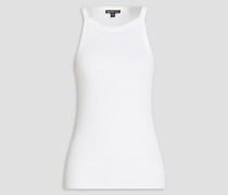 Geripptes Tanktop aus Jersey aus einer Leinenmischung