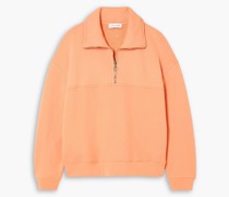Sweatshirt aus Baumwollfrottee mit halblangem Reißverschluss