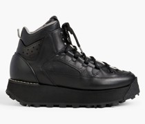 Ankle Boots aus Leder mit Plateau und Schnürung