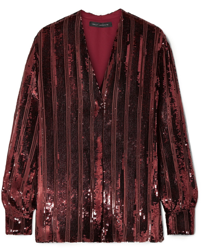 LAPOINTE Damen Striped sequined chiffon blouse