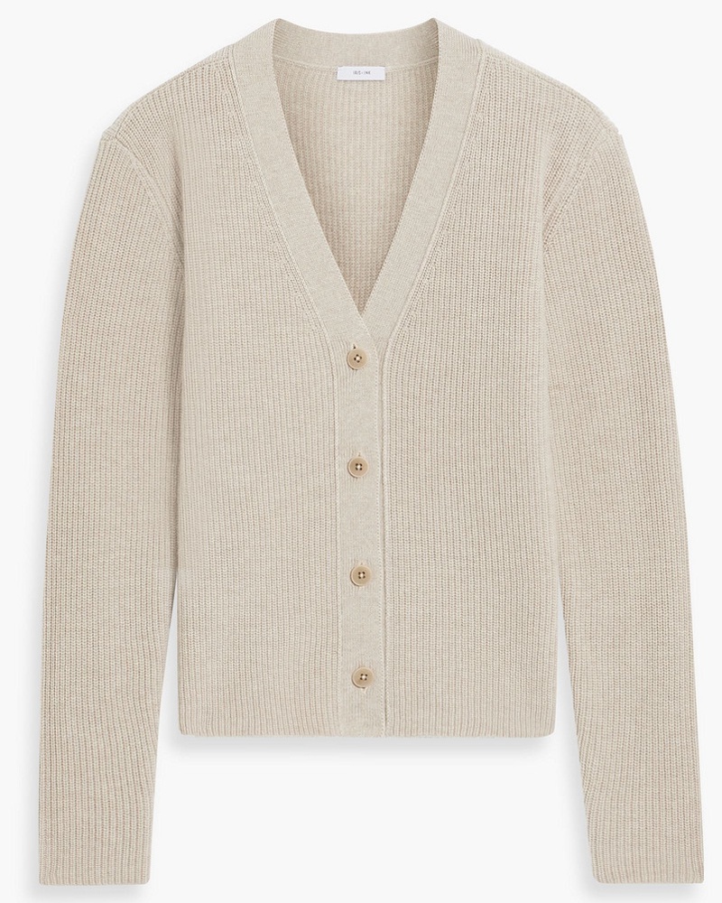 Iris & Ink Damen Issa gerippter Cardigan aus einer Woll-Kaschmirmischung