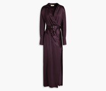 Electra Robe aus Seidensatin mit Wickeleffekt