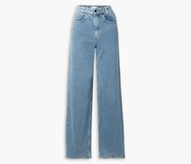Hoch sitzende Jeans mit weitem Bein