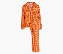 Berto Pyjama aus Baumwollpopeline mit Print