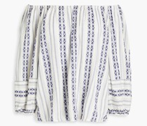 Bluse aus Baumwoll-Jacquard mit Streifen