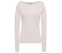 Pullover aus einer Wollmischung mit Pointelle-Besatz