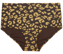 The Ginger hoch sitzendes Bikini-Höschen aus Jacquard mit Leopardenmuster inMetallic-Optik
