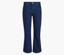 REDValentinoHalbhohe Cropped Bootcut-Jeans mit Fischgratmuster