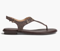 Sandalen aus strukturiertem Kunstleder mit Logoprint