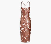 Louie Midikleid aus Kunstleder mit Print