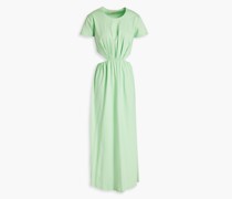 Seram plissiertes Midikleid aus Pima-Baumwoll-Jersey mit Cut-outs