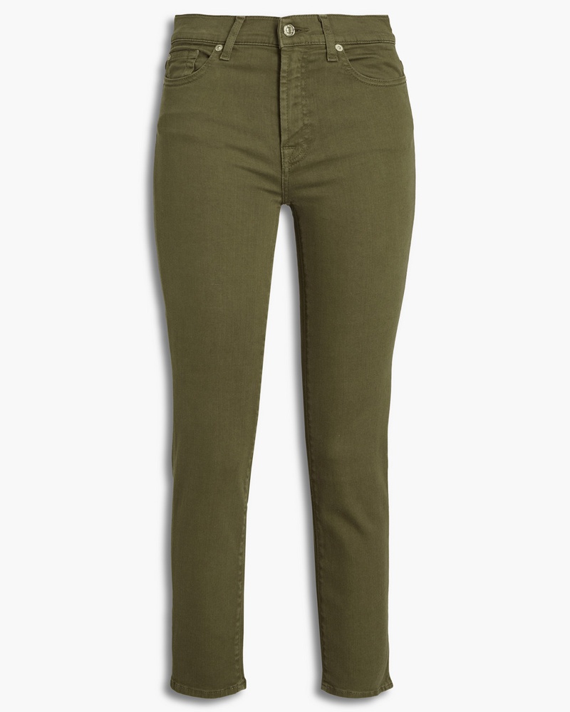 7 for all mankind Damen Roxanne halbhohe Cropped Jeans mit schmalem Bein