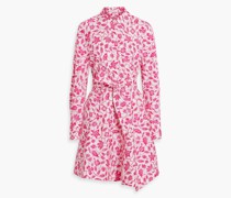 Hemdkleid inMinilänge aus Popeline aus einer Baumwollmischung mit floralem Print