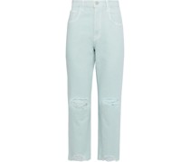 Wynne cropped distressed high-rise straight-leg jeans 24