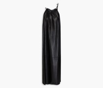 Floressa Midikleid aus Leder mit Raffung