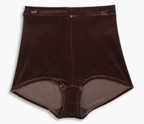 Hoch sitzendes Höschen aus Stretch-Samt S/M