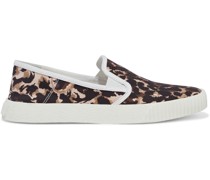 Panelle Slip-ons aus Canvas mit Leopardenprint