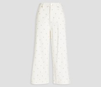 Hana hoch sitzende Cropped Jeans mit weitem Bein und Stickereien 25