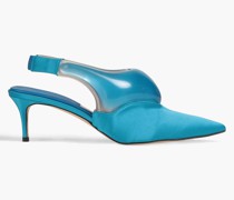 Slingback-Pumps aus Satin mit Silikon-Einsatz