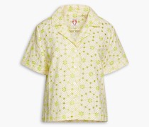 Hemd aus Baumwolle mit Polka-Dots und Lochstickerei
