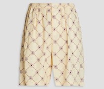 Shorts aus Shell mit floralem Print