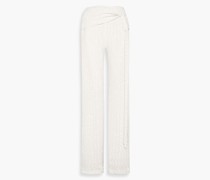 Jervis Hose mit weitem Bein aus Crêpe mit Pailletten und Drapierung