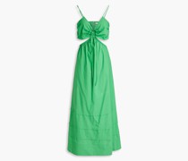 Baylee gerafftes Midikleid aus Baumwollpopeline mit Cut-outs