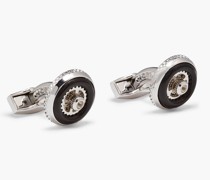 Manschettenknöpfe aus Sterlingsilber mit Topas und Onyx