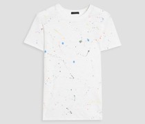 Bedrucktes T-Shirt aus Baumwoll-Jersey mit Flammgarneffekt