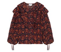 Mylo Bluse aus Crêpe de Chine mit Paisley-Print und Rüschen