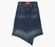 Carolyn Murphy The Knee Step asymmetrischer Rock aus Denim inDistressedund Patchwork-Optik