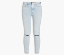 Hoch sitzende Cropped Skinny Jeans inDistressed-Optik