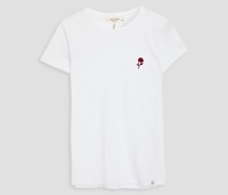 T-Shirt aus Pima-Baumwoll-Jersey mit Stickereien