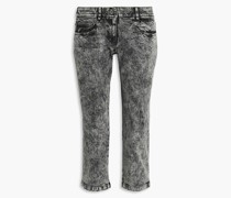 Tief sitzende Cropped Bootcut-Jeans inAcid-Waschung