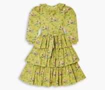 Welsh Kleid aus Baumwollpopeline mit floralem Print und Rüschen
