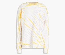 Sweatshirt aus Baumwollfleece mit Batikmuster