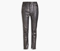 Hoch sitzende Skinny Jeans mit -Beschichtung