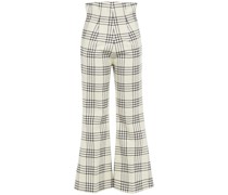 Schlaghose aus Twill mit Karomuster