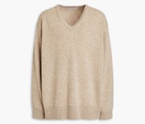 Oversized-Pullover aus einer melierten Woll-Kaschmirmischung