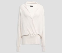 Wrap-effect cashere sweater