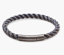 Armband aus Ruthenium-beschichtetem Sterlingsilber und geflochtenem Leder
